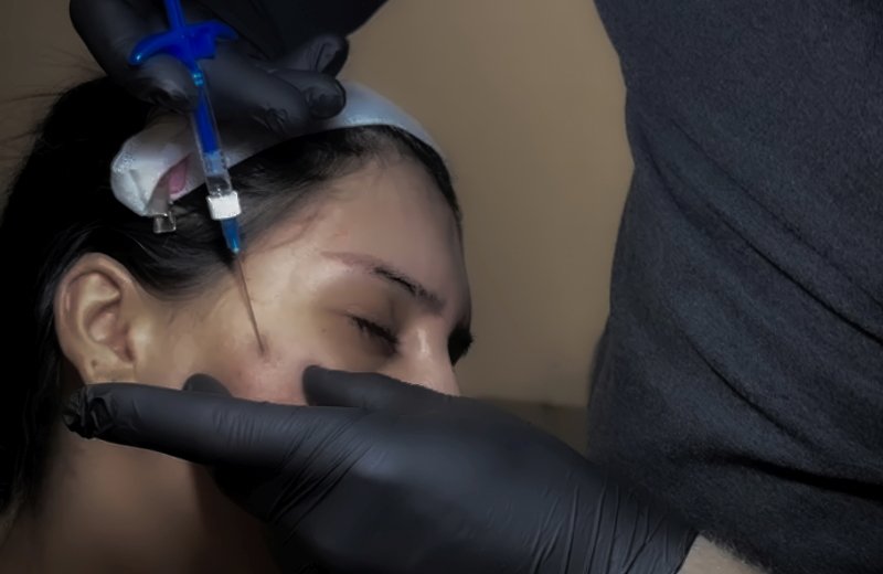 Patient delighted with results after facial aesthetics session